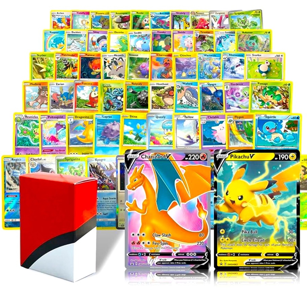 Ultra Rare Pokemon Cards Pack | 10 Holo+2 Ultra Rare and 50 Assorted Cards! MINT